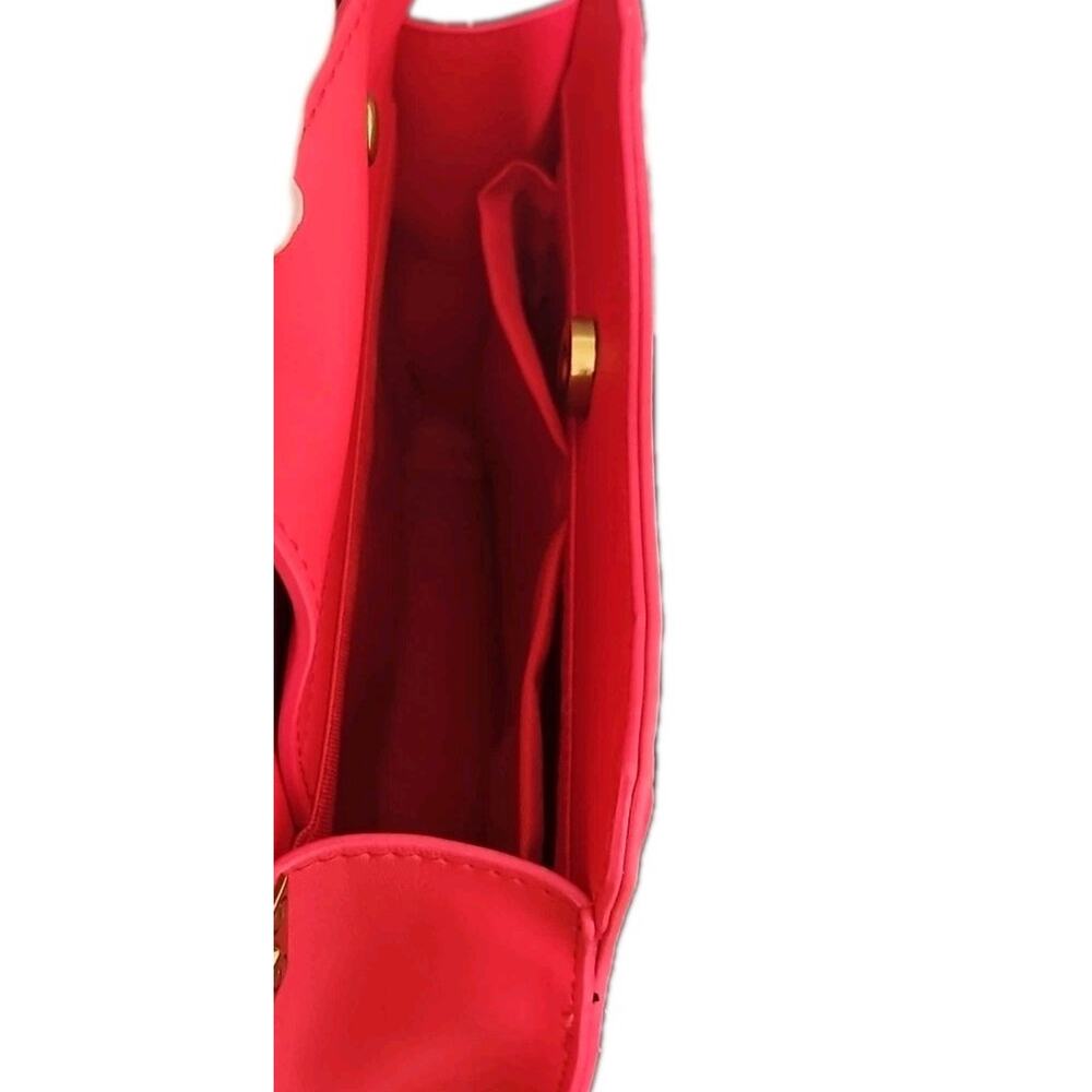 STEVE MADDEN BEVELYN Red Satchel Crossbody Bag Scarf Card Holder Viral - Picture 7 of 8